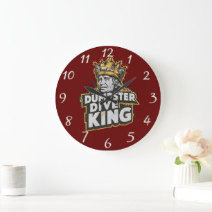 The Dumpster Dive Kings Crest Large Clock