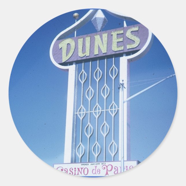 The Dunes Hotel Las Vegas Classic Round Sticker (Front)