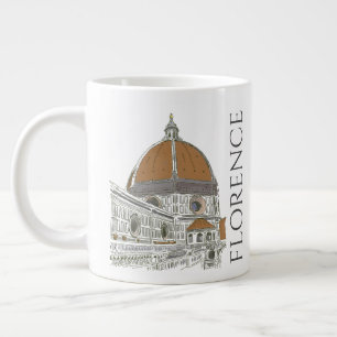 The Duomo Florence Italy Pen and Ink Illustration Large Coffee Mug