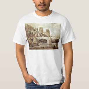 The Durham Cathedral And The Bridge As Seen From T-Shirt