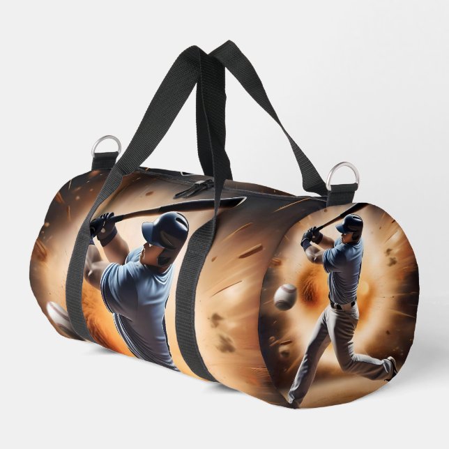 "The Dust-Cloud Showdown: A Pitcher's Fury" Duffle Bag (Left Corner)