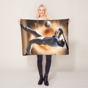 "The Dust-Cloud Showdown: A Pitcher's Fury" Fleece Blanket