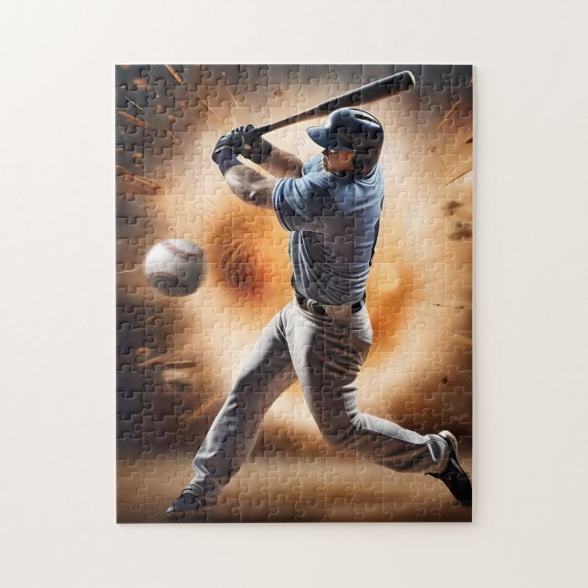 "The Dust-Cloud Showdown: A Pitcher's Fury" Jigsaw Puzzle (Vertical)