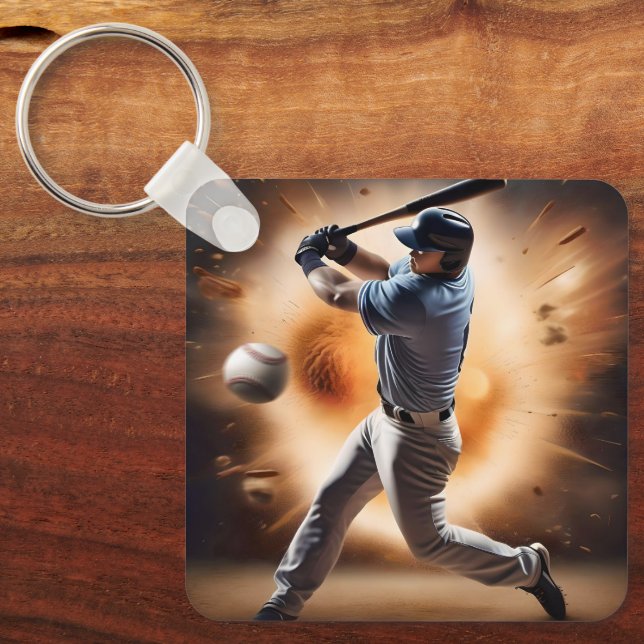 "The Dust-Cloud Showdown: A Pitcher's Fury" Key Ring (Front)