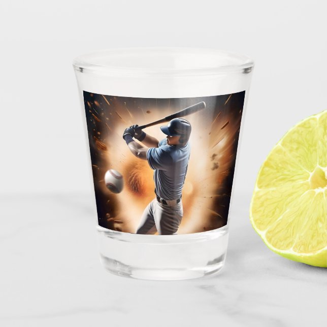 "The Dust-Cloud Showdown: A Pitcher's Fury" Shot Glass (Front)