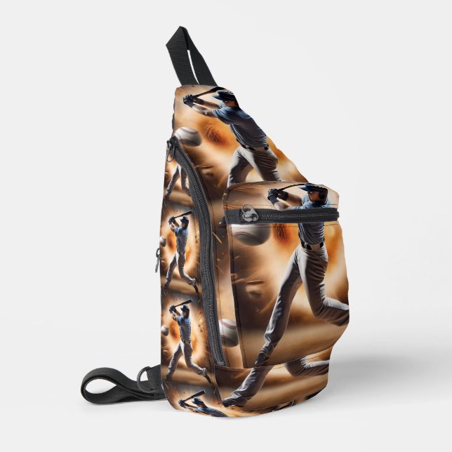 "The Dust-Cloud Showdown: A Pitcher's Fury" Sling Bag (Left Corner)