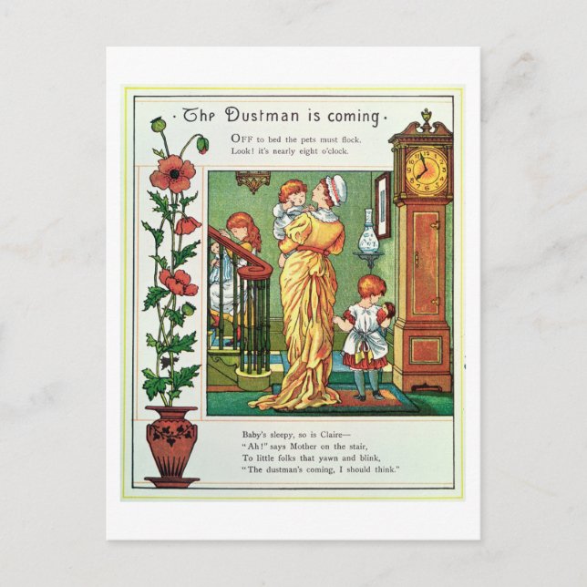 The Dustman is Coming (nursery rhyme illustration) Postcard (Front)