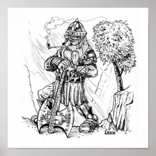 “The Dwarf” – poster by fantasy artist Tracy Lesch