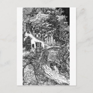 The Dwelling; pen and ink illustration Postcard