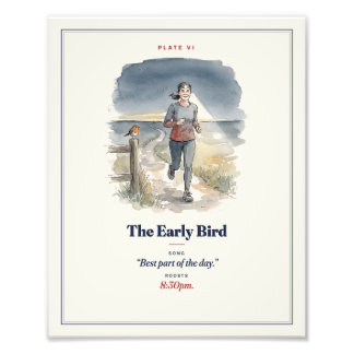 The Early Bird Funny Running Field Guide Photo Print