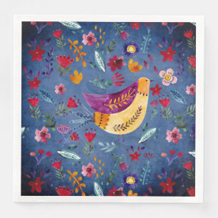 The Early Bird in Flower Garden Napkin