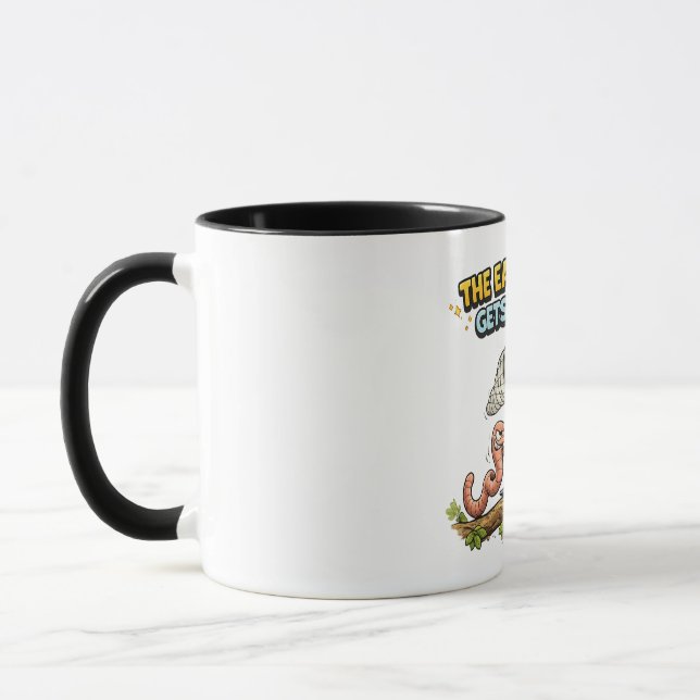 The Early Worm Gets the Bird Mug (Left)