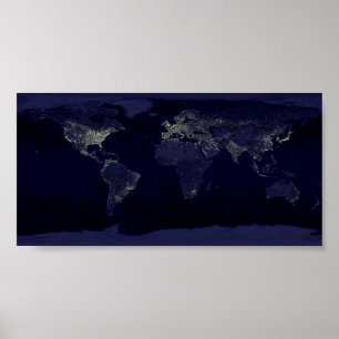 the earth at night poster