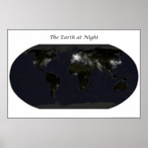 The Earth at Night Poster