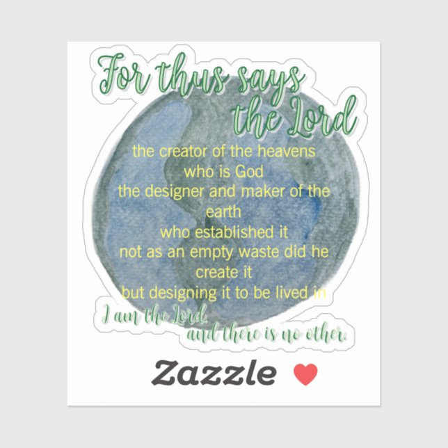 The Earth He Formed Isaiah 45:18 (Sheet)