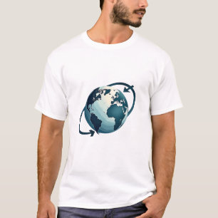 The Earth in a Circular Watercolor Style with Arro T-Shirt