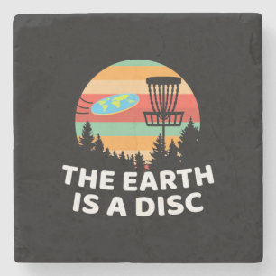The Earth Is A Disc Golf Stone Coaster