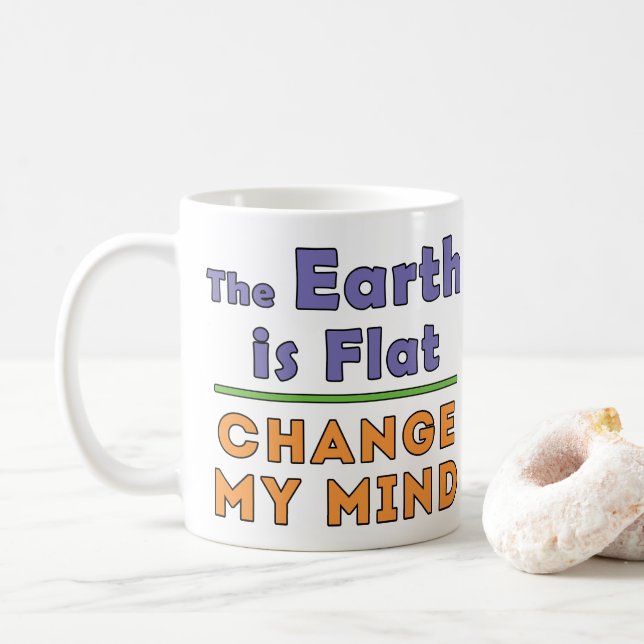 The Earth is Flat Coffee Mug (With Donut)