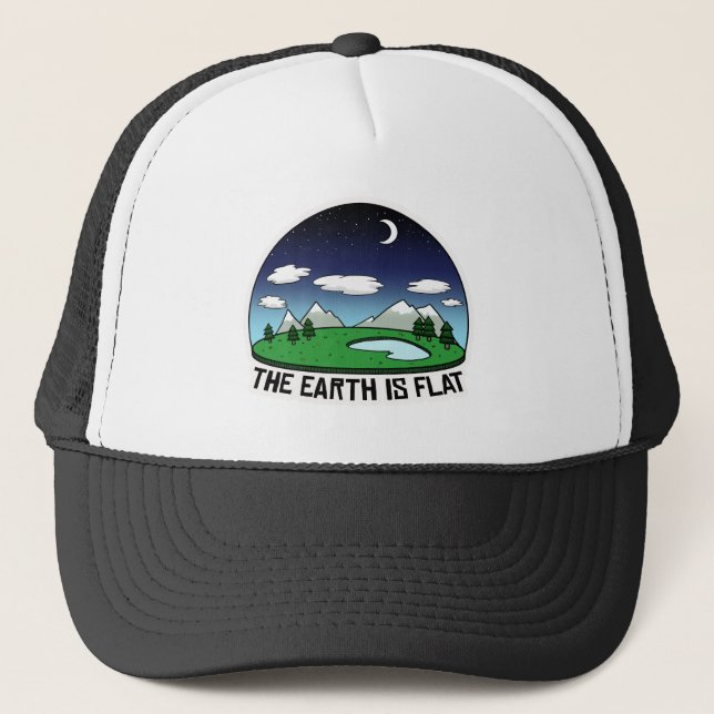 The Earth is Flat - Do your research Trucker Hat (Front)