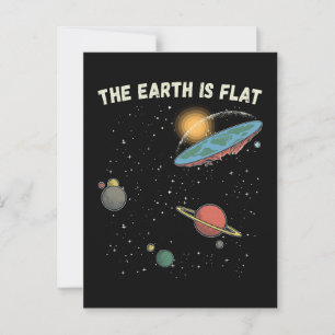 The Earth Is Flat Humorous Theory Postcard