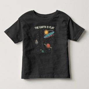 The Earth Is Flat Humourous Theory  Toddler T-Shirt