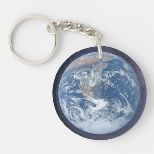 The earth & its moon key ring