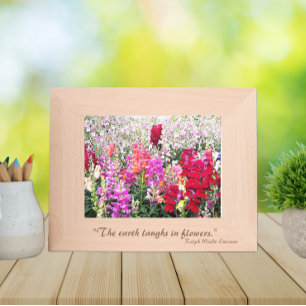 The Earth Laughs in Flowers Emerson Quote Etched Frames