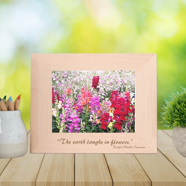 The Earth Laughs in Flowers Emerson Quote Etched Frames (In Situ)