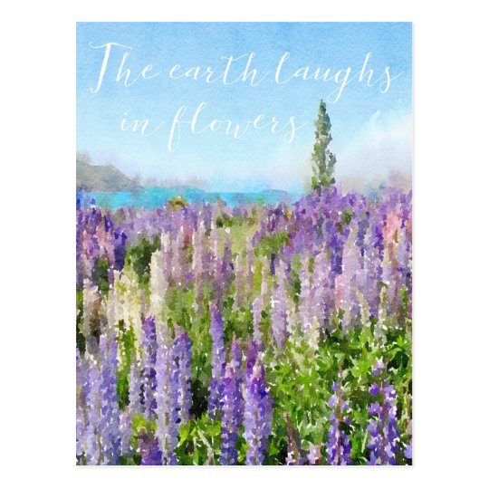 The earth laughs in flowers quote notecard postcard