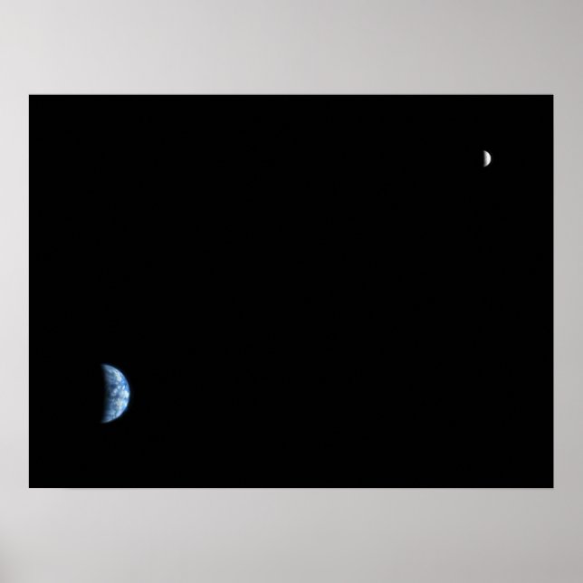 The Earth & Moon Seen From Mars Poster (Front)