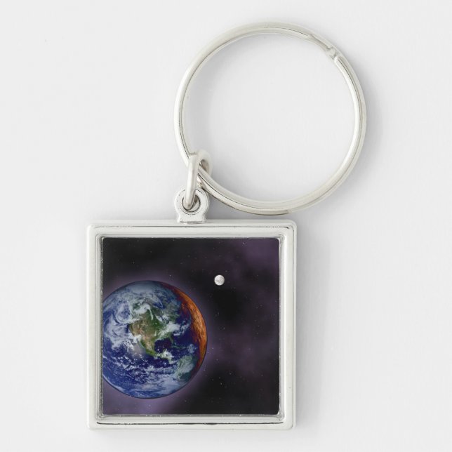 The Earth shown at the outer edges Key Ring (Front)