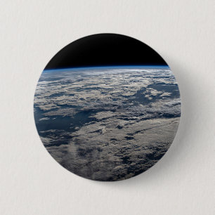 The Earth's Limb Above A Cloudy Western Australia. 6 Cm Round Badge