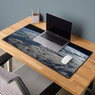 The Earth's Limb Above A Cloudy Western Australia. Desk Mat