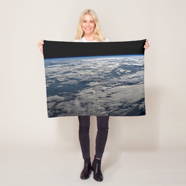 The Earth's Limb Above A Cloudy Western Australia. Fleece Blanket (In Situ)