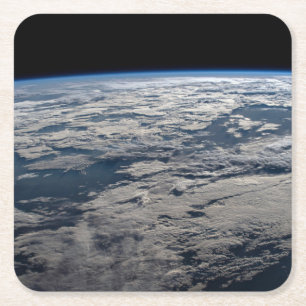 The Earth's Limb Above A Cloudy Western Australia. Square Paper Coaster