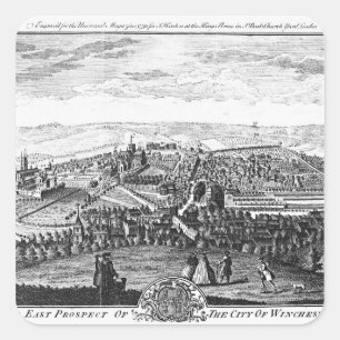 The East Prospect of the City of Winchester Square Sticker