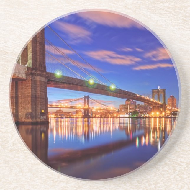 The East River, Brooklyn Bridge, Manhattan Coaster (Front)