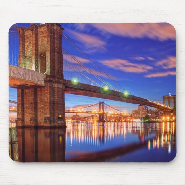 The East River, Brooklyn Bridge, Manhattan Mouse Pad (Front)