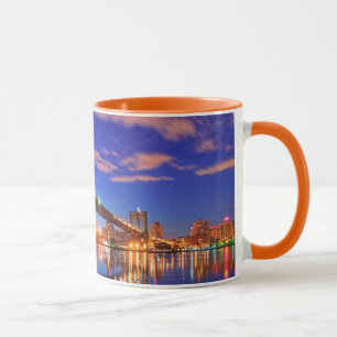 The East River, Brooklyn Bridge, Manhattan Mug