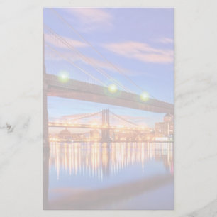 The East River, Brooklyn Bridge, Manhattan Stationery