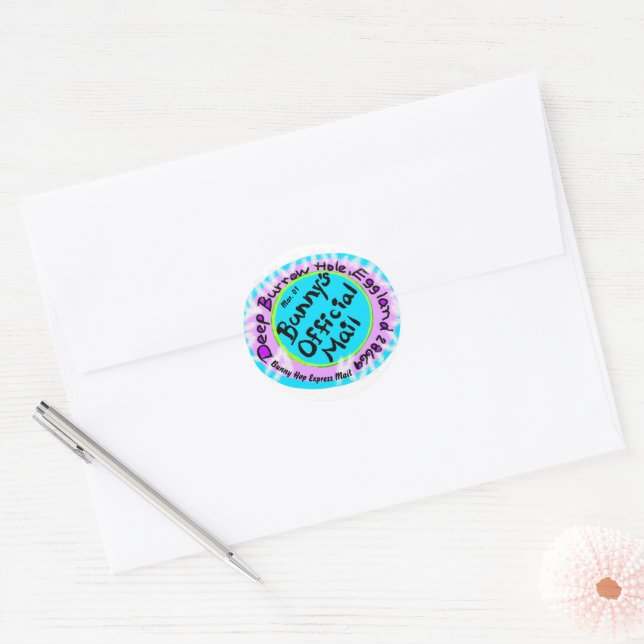 The Easter Bunny Address Mail Stamp Classic Round Sticker (Envelope)