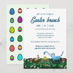The Easter Bunny collects Easter eggs Invitation