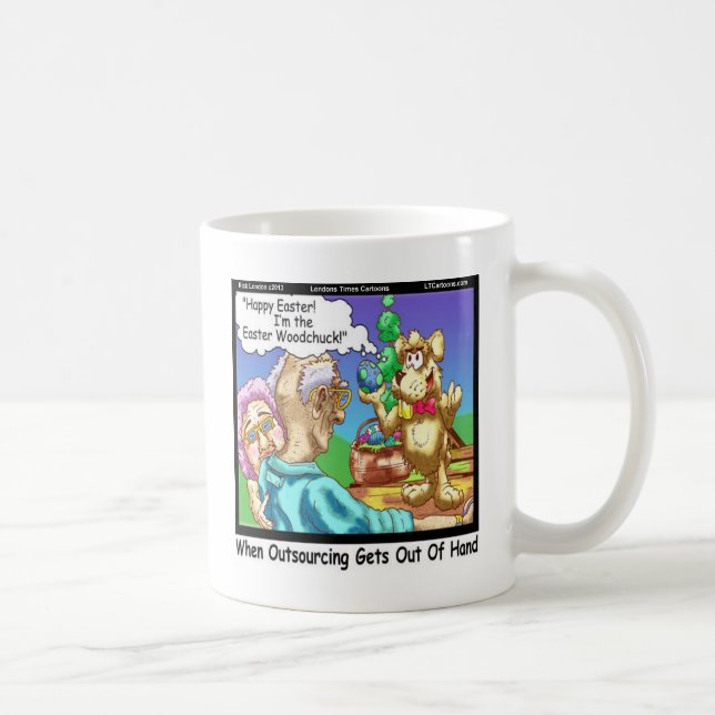 The Easter Bunny Is A Woodchuck Funny Coffee Mug (Right)