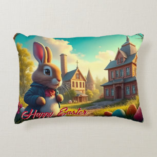 The Easter Bunny on a Secret Mission Decorative Cushion