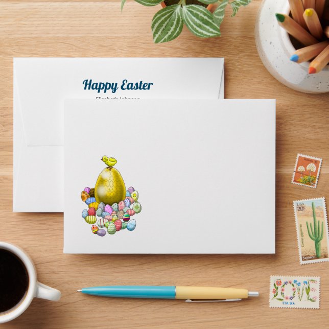 The Easter Chick and the Golden Easter Egg Envelope (Desk)