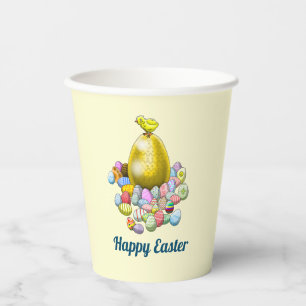 The Easter Chick and the Golden Easter Egg Paper Cups