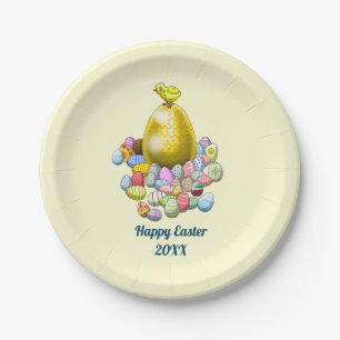 The Easter Chick and the Golden Easter Egg Paper Plate