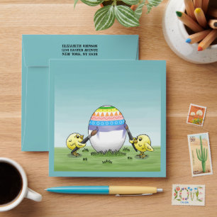 The Easter egg is painted by the chickens Envelope