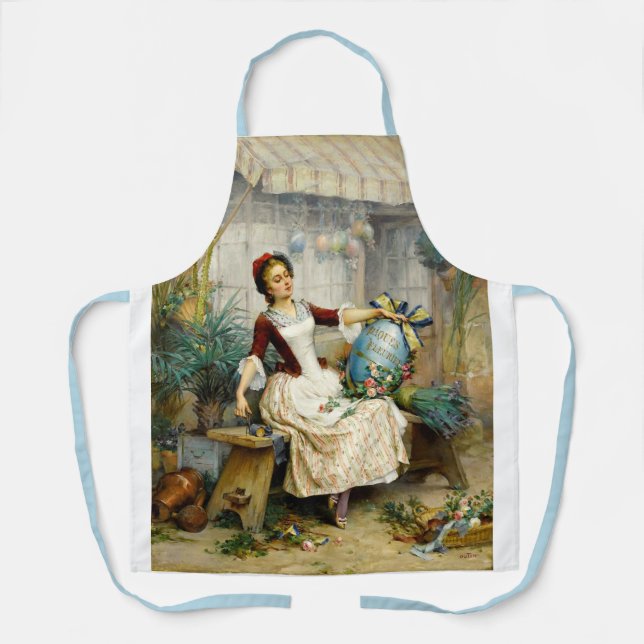 The Easter Eggs, fine art vintage painting Apron (Front)