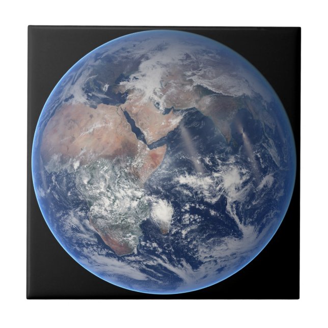 The Eastern Hemisphere On Planet Earth. Ceramic Tile (Front)